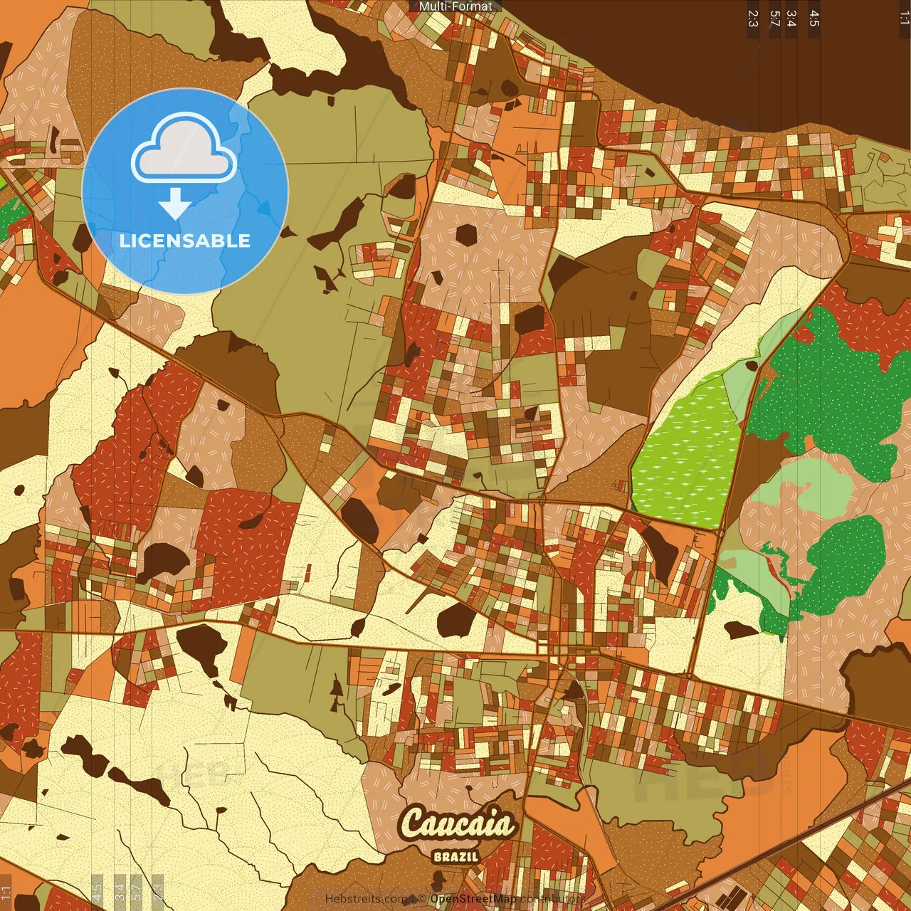 Caucaia Brazil Farmhouse Poster Art Map Template