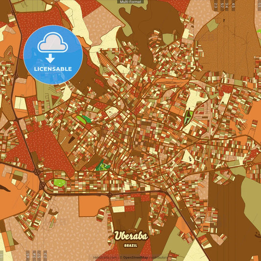 Uberaba Brazil Farmhouse Poster Art Map Template