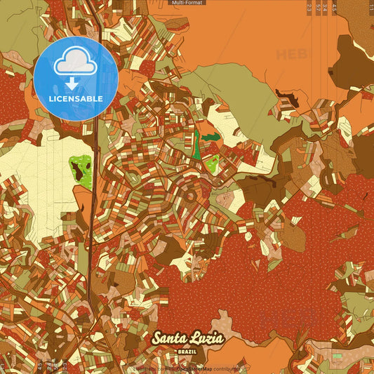 Santa Luzia Brazil Farmhouse Poster Art Map Template