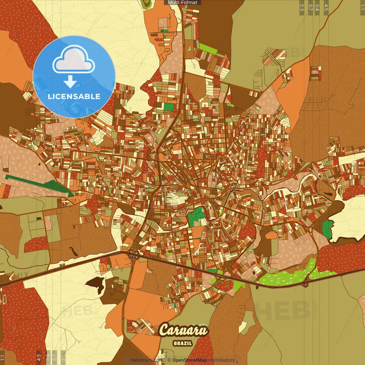 Caruaru Brazil Farmhouse Poster Art Map Template