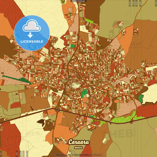 Caruaru Brazil Farmhouse Poster Art Map Template