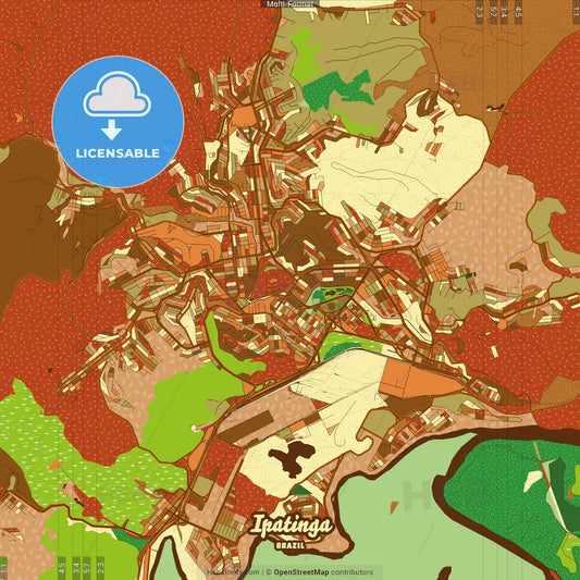 Ipatinga Brazil Farmhouse Poster Art Map Template