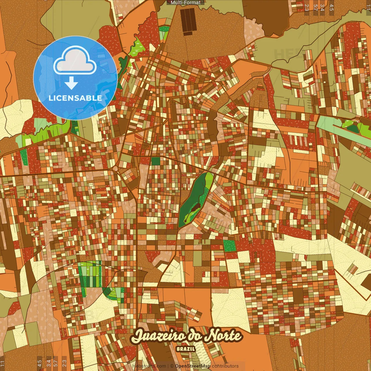 Juazeiro do Norte Brazil Farmhouse Poster Art Map Template