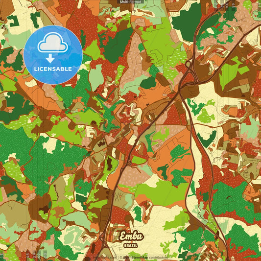 Embu Brazil Farmhouse Poster Art Map Template