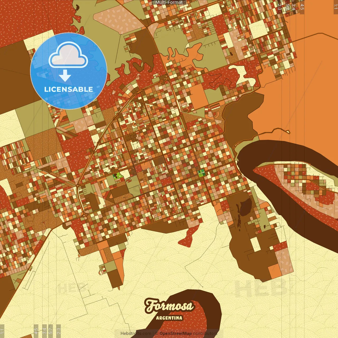 Formosa Argentina Farmhouse Poster Art Map Template