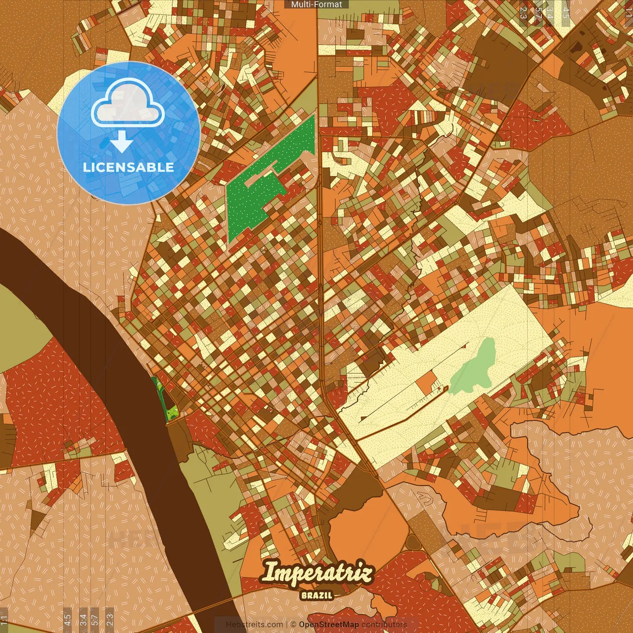 Imperatriz Brazil Farmhouse Poster Art Map Template