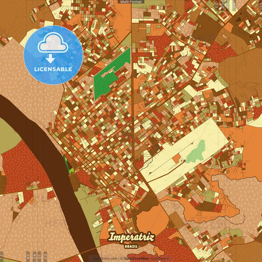 Imperatriz Brazil Farmhouse Poster Art Map Template