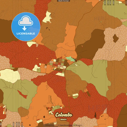 Colombo Brazil Farmhouse Poster Art Map Template