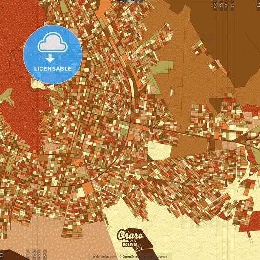 Oruro Bolivia Farmhouse Poster Art Map Template