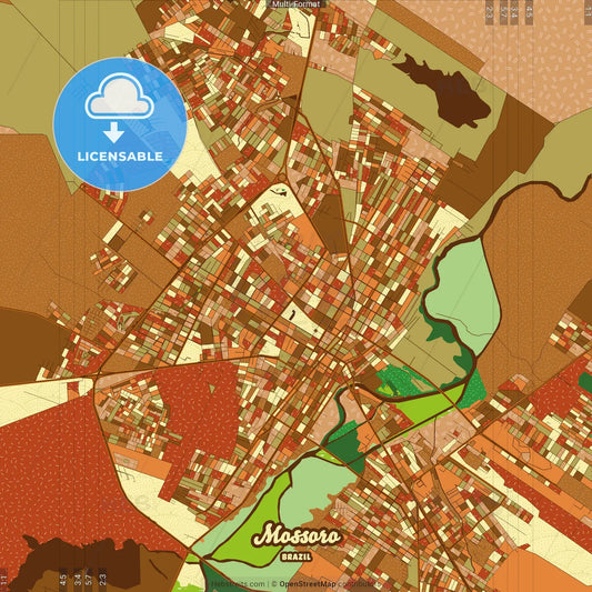 Mossoro Brazil Farmhouse Poster Art Map Template