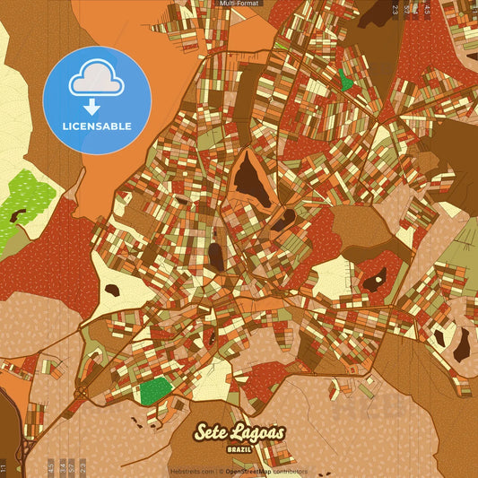 Sete Lagoas Brazil Farmhouse Poster Art Map Template