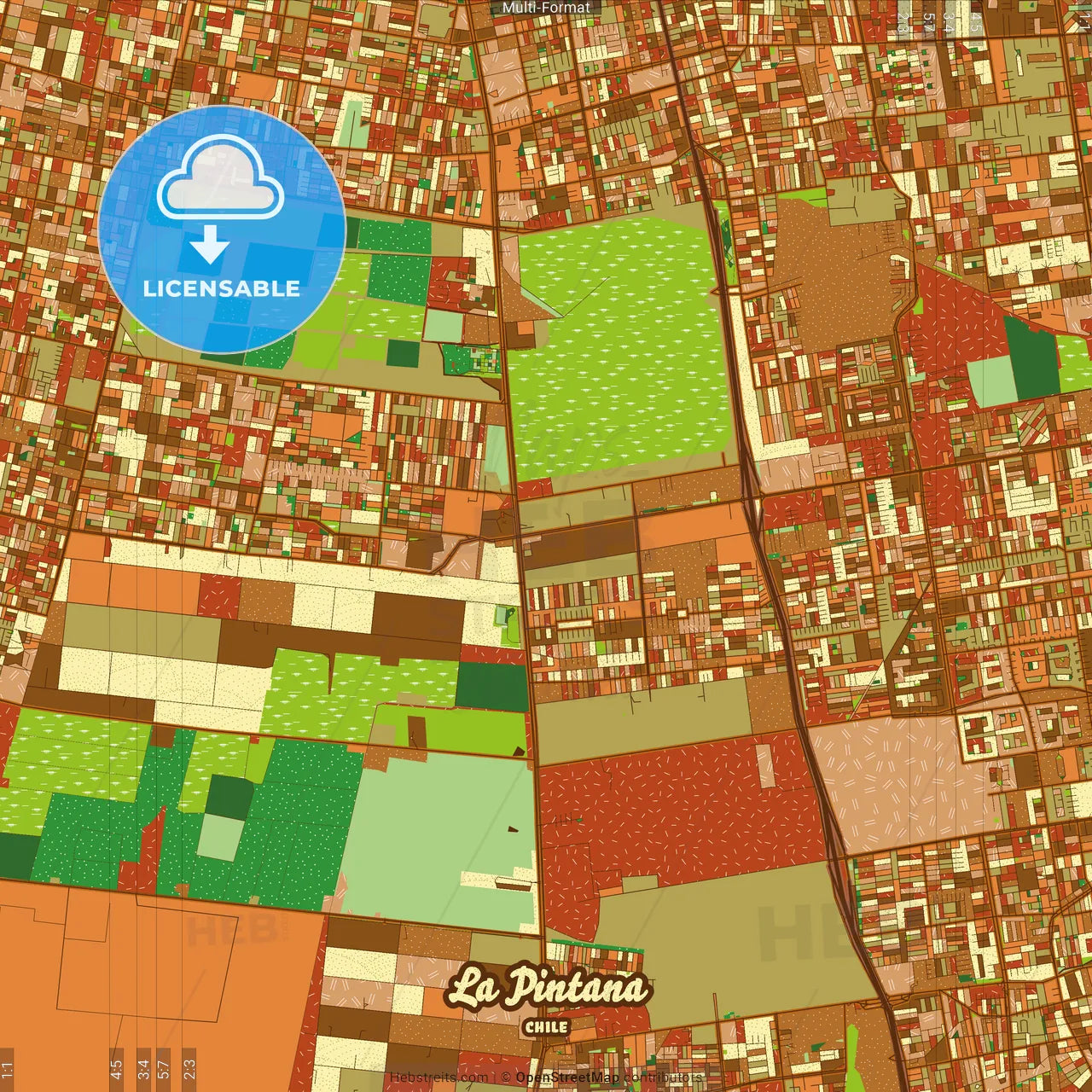 La Pintana Chile Farmhouse Poster Art Map Template