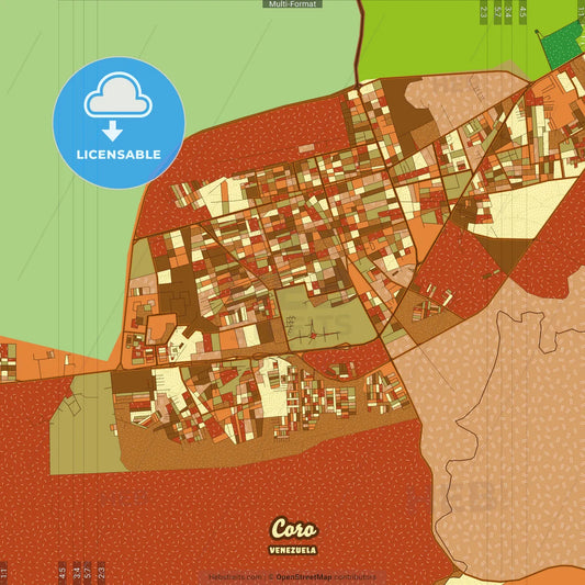 Coro Venezuela Farmhouse Poster Art Map Template