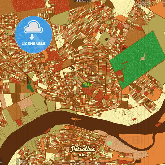 Petrolina Brazil Farmhouse Poster Art Map Template