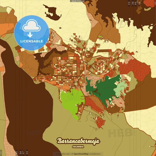 Barrancabermeja Colombia Farmhouse Poster Art Map Template