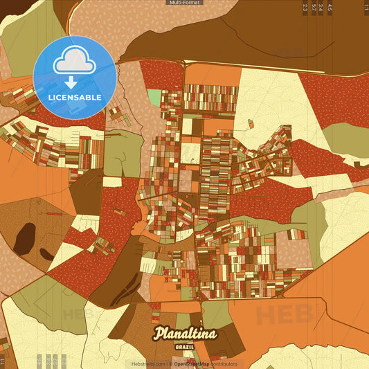 Planaltina Brazil Farmhouse Poster Art Map Template