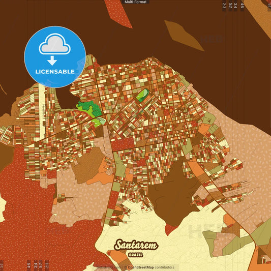 Santarem Brazil Farmhouse Poster Art Map Template