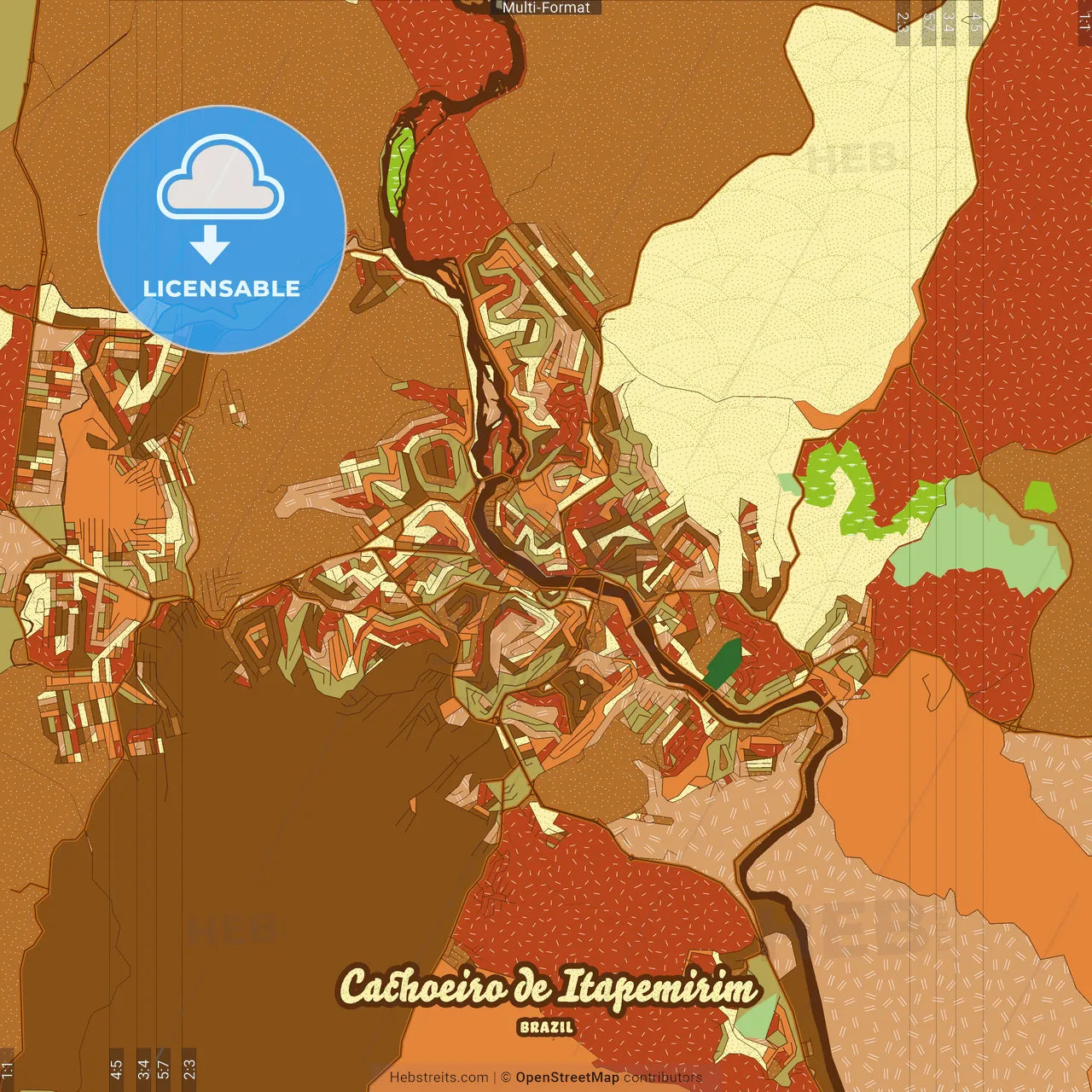 Cachoeiro de Itapemirim Brazil Farmhouse Poster Art Map Template