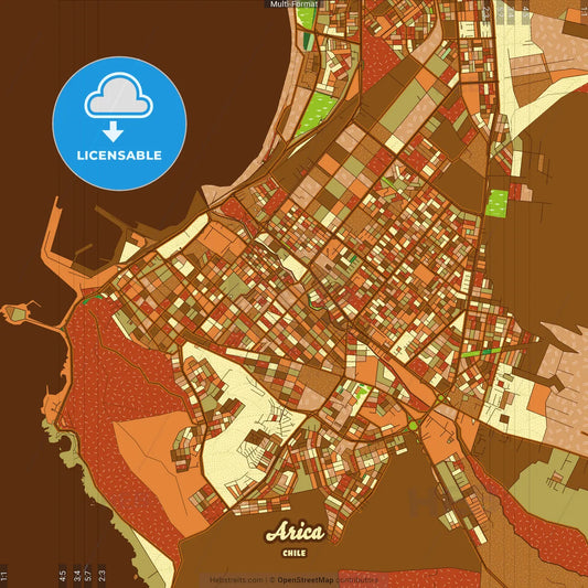 Arica Chile Farmhouse Poster Art Map Template