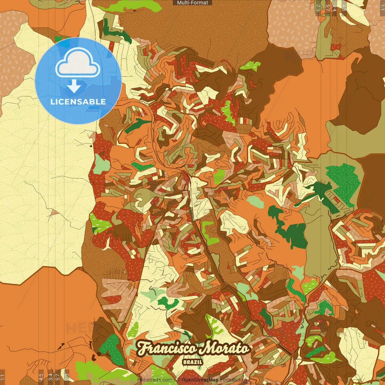 Francisco Morato Brazil Farmhouse Poster Art Map Template