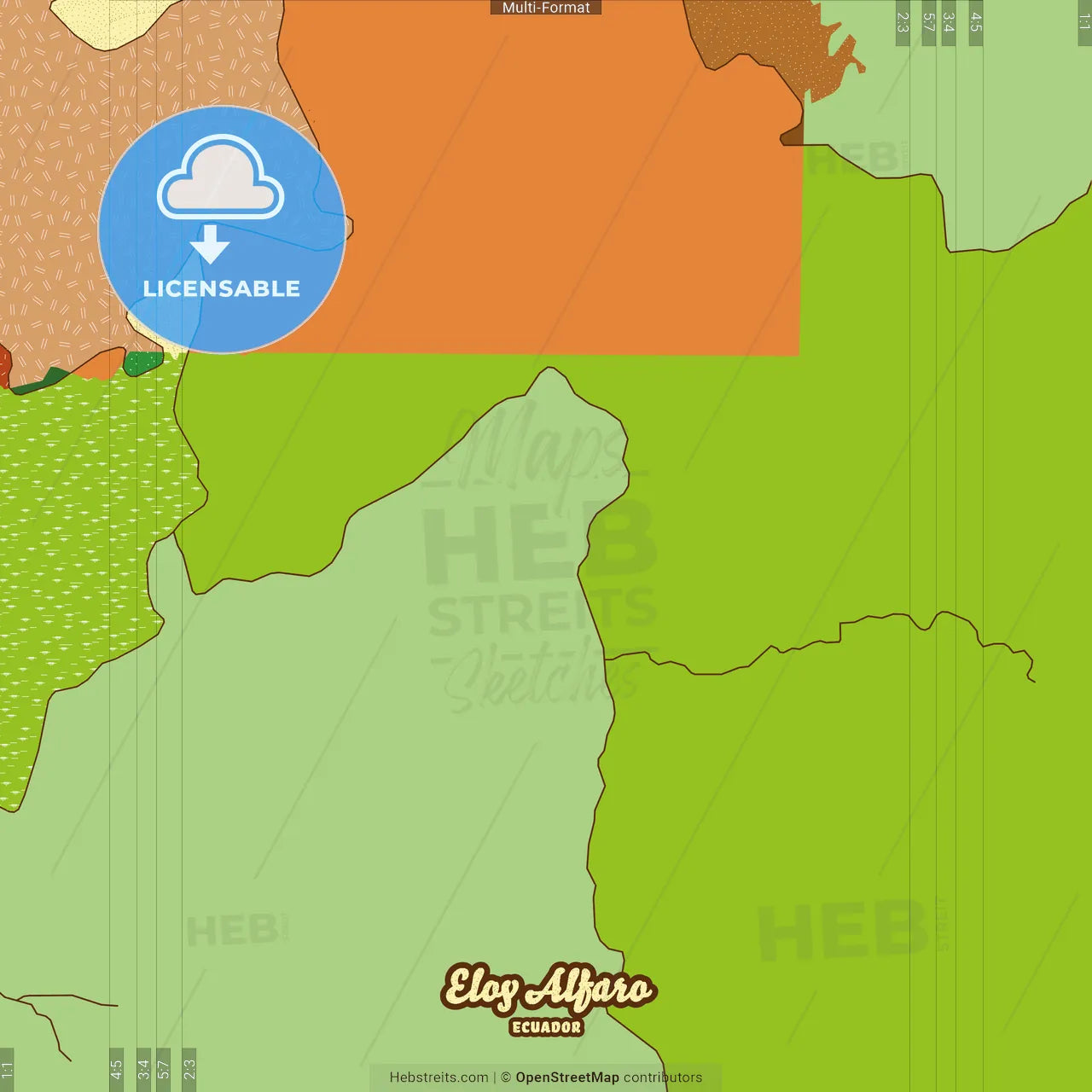 Eloy Alfaro Ecuador Farmhouse Poster Art Map Template