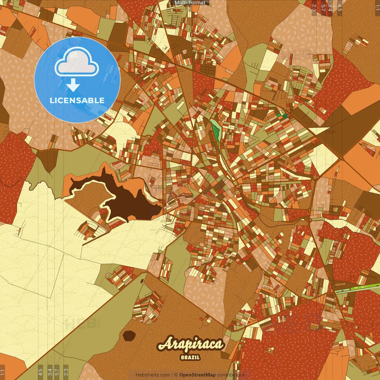 Arapiraca Brazil Farmhouse Poster Art Map Template