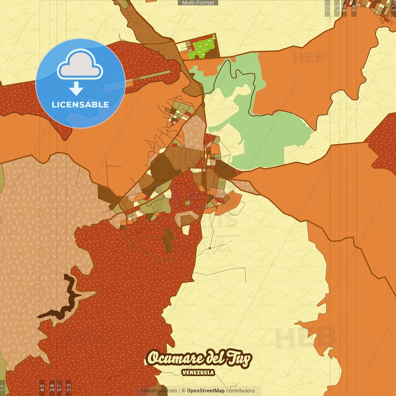 Ocumare del Tuy Venezuela Farmhouse Poster Art Map Template