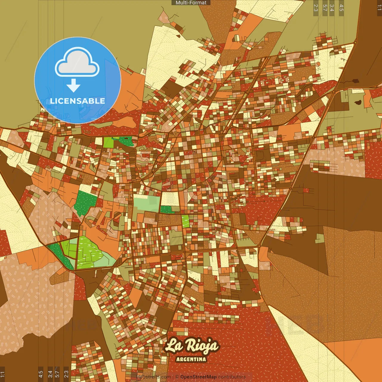 La Rioja Argentina Farmhouse Poster Art Map Template