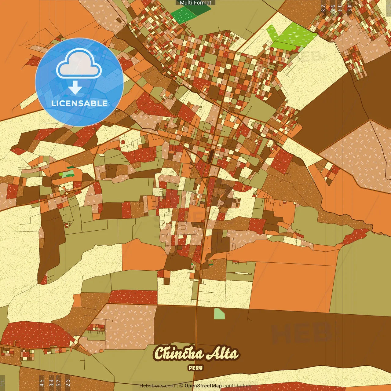 Chincha Alta Peru Farmhouse Poster Art Map Template