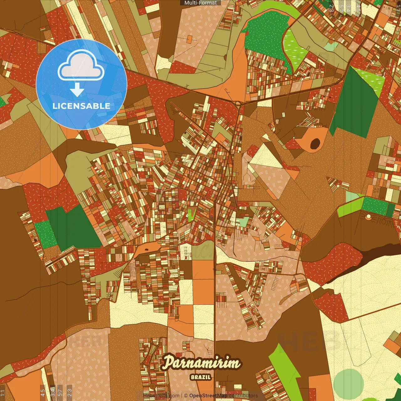 Parnamirim Brazil Farmhouse Poster Art Map Template