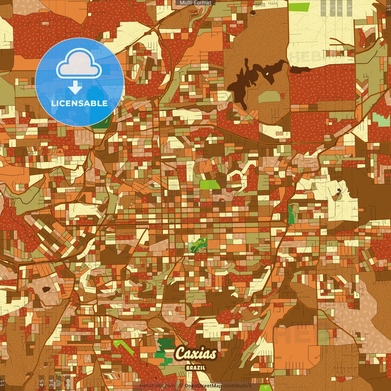 Caxias Brazil Farmhouse Poster Art Map Template