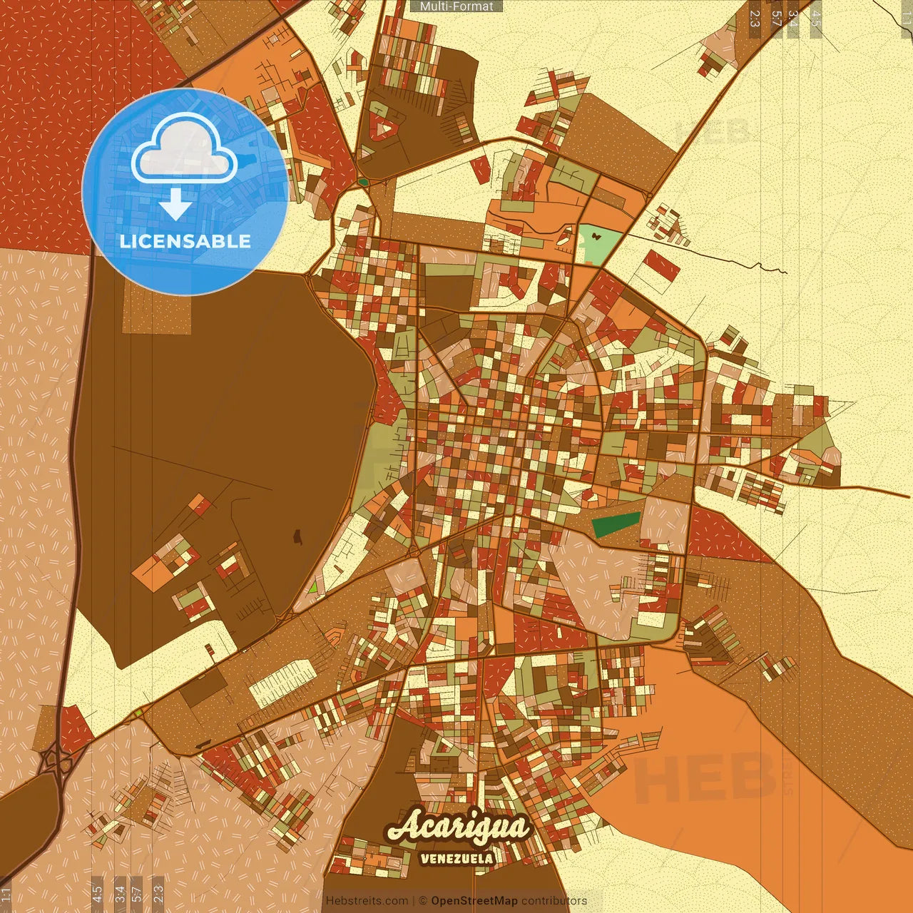 Acarigua Venezuela Farmhouse Poster Art Map Template