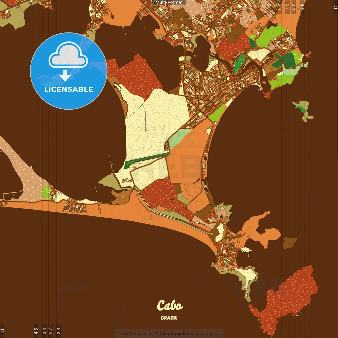 Cabo Brazil Farmhouse Poster Art Map Template