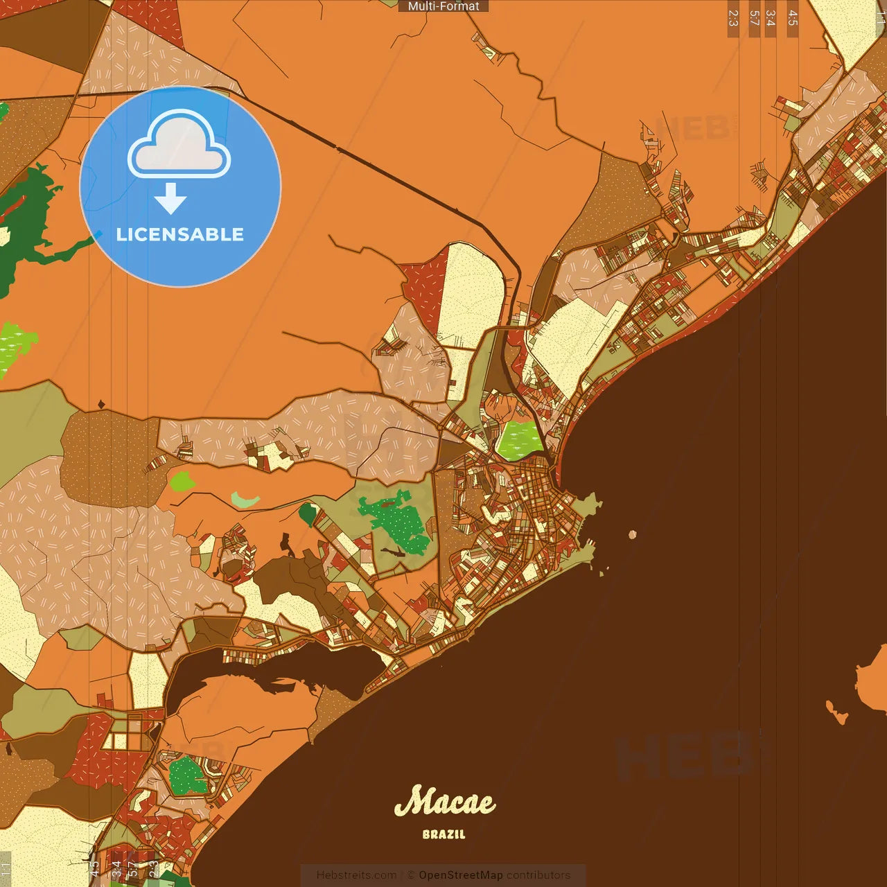 Macae Brazil Farmhouse Poster Art Map Template