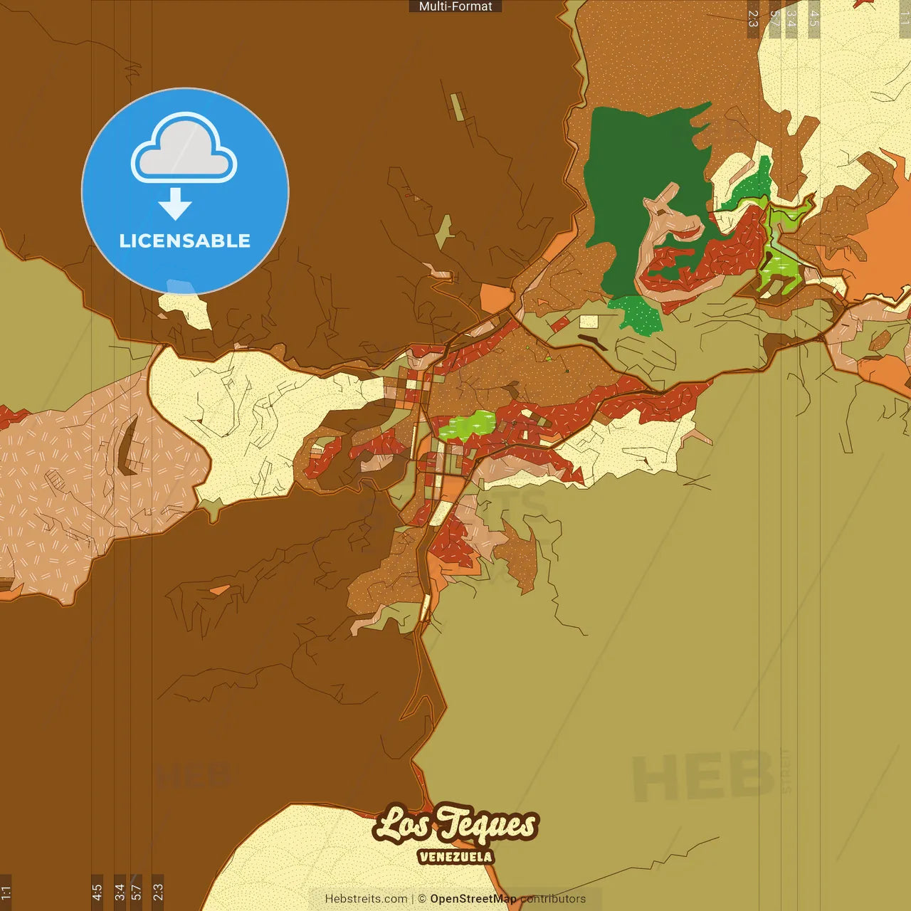 Los Teques Venezuela Farmhouse Poster Art Map Template