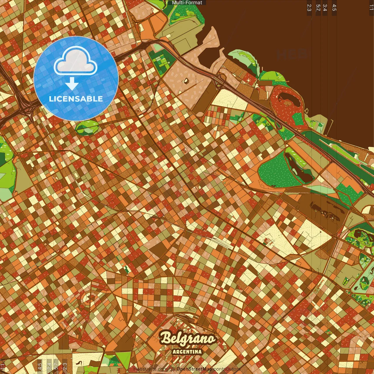 Belgrano Argentina Farmhouse Poster Art Map Template