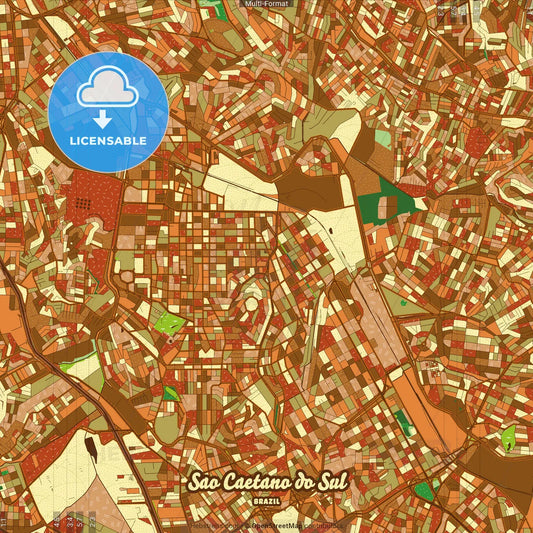 Sao Caetano do Sul Brazil Farmhouse Poster Art Map Template