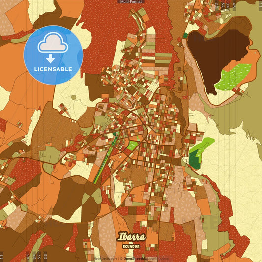 Ibarra Ecuador Farmhouse Poster Art Map Template