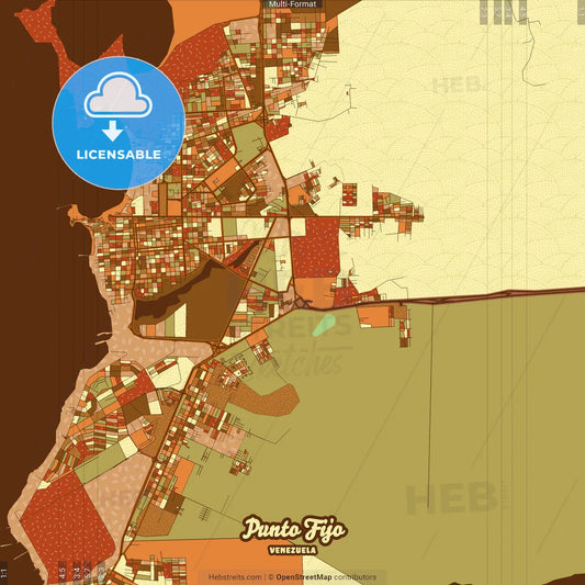 Punto Fijo Venezuela Farmhouse Poster Art Map Template