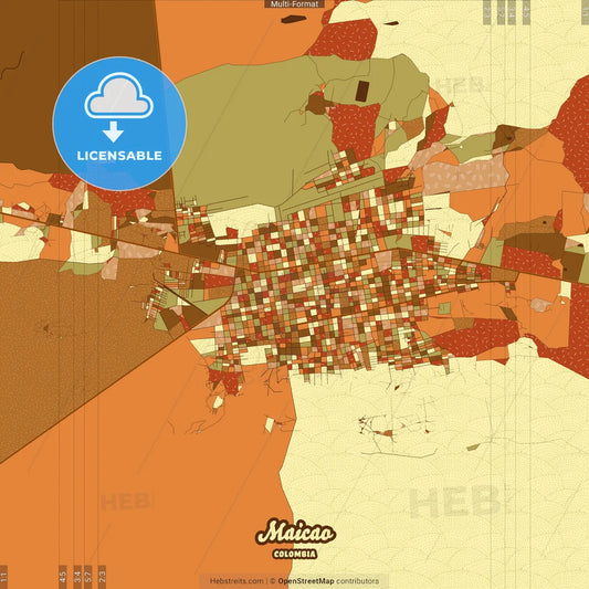 Maicao Colombia Farmhouse Poster Art Map Template