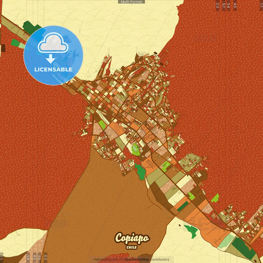 Copiapo Chile Farmhouse Poster Art Map Template