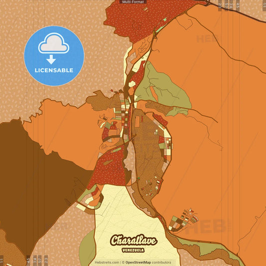 Charallave Venezuela Farmhouse Poster Art Map Template