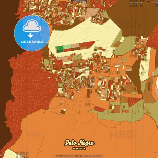 Palo Negro Venezuela Farmhouse Poster Art Map Template