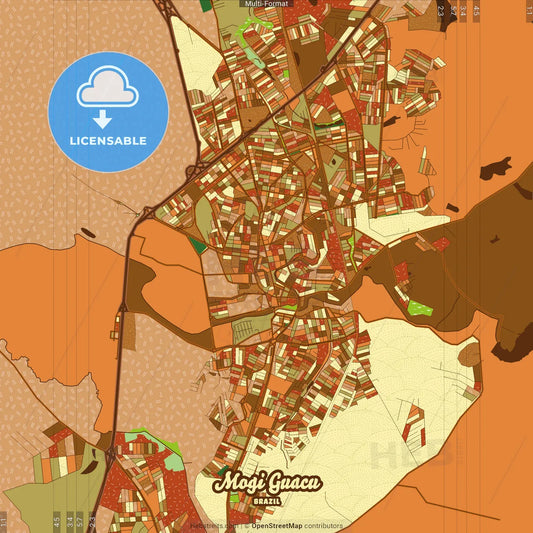 Mogi Guacu Brazil Farmhouse Poster Art Map Template