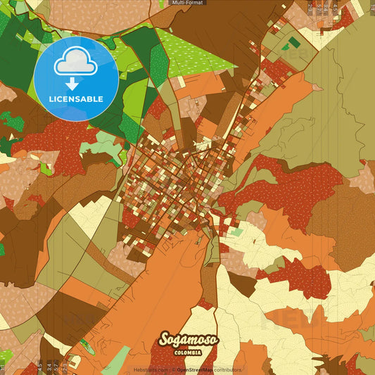 Sogamoso Colombia Farmhouse Poster Art Map Template