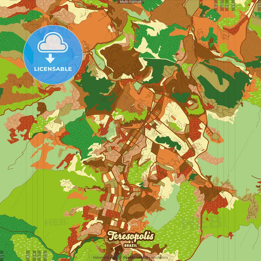 Teresopolis Brazil Farmhouse Poster Art Map Template