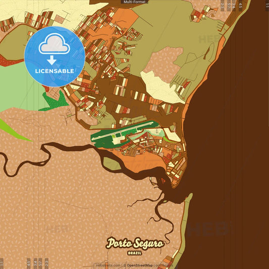 Porto Seguro Brazil Farmhouse Poster Art Map Template