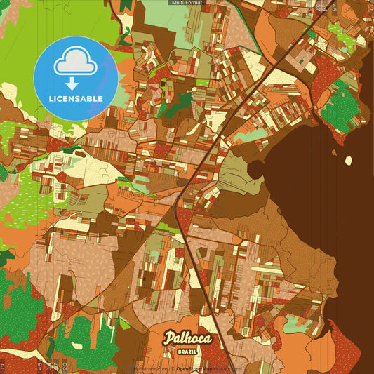 Palhoca Brazil Farmhouse Poster Art Map Template