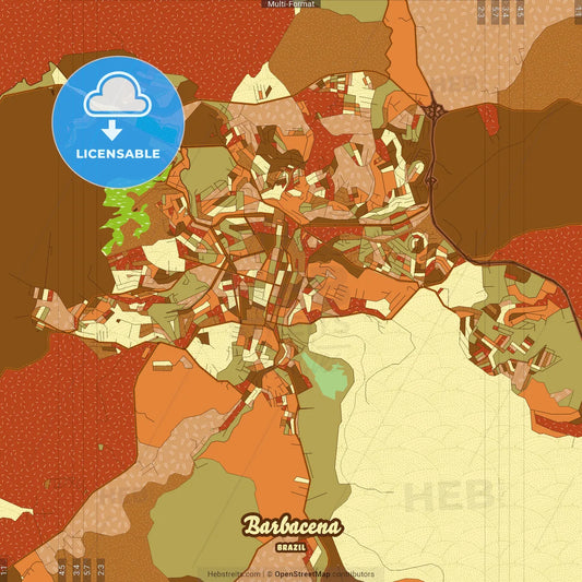 Barbacena Brazil Farmhouse Poster Art Map Template