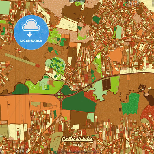 Cachoeirinha Brazil Farmhouse Poster Art Map Template